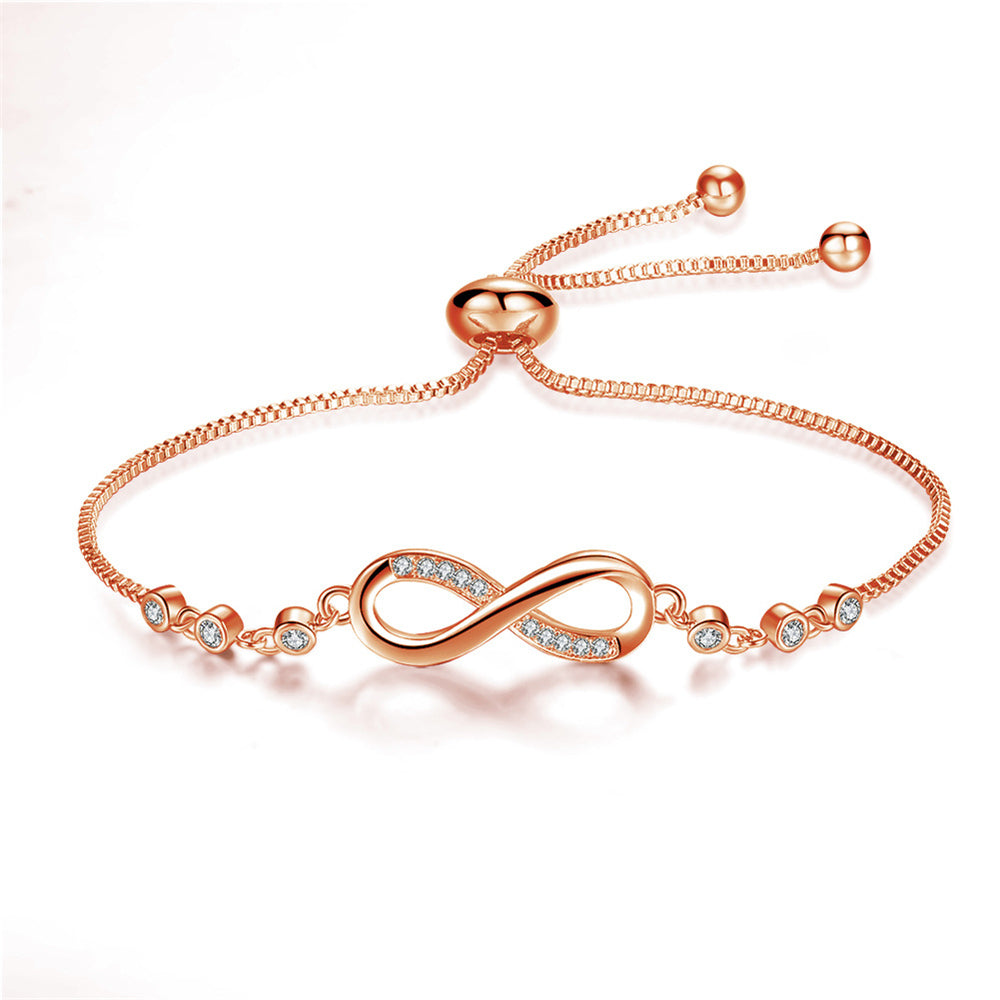 Elegant Justerbart Armbånd i Rosaguld med Uendelighedstegn
