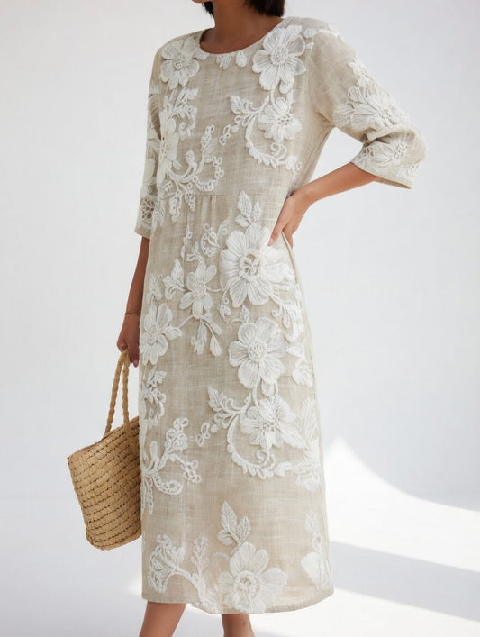 Florésia™ — Elegant flydende midikjole med blomster