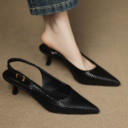 Céliane spidse slingback-hæle i læder