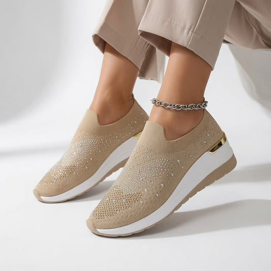 Brillantine™ — Elegant slip-on sneaker med plateau og strass