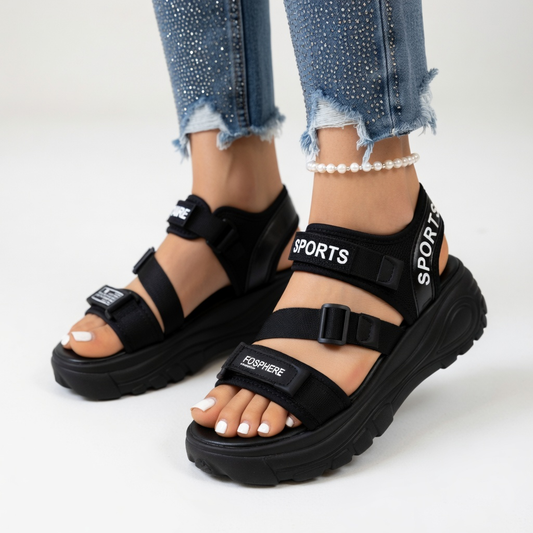 Axelle™ — Sporty-chic plateausandal med justerbar spænde, urban komfort og afslappet elegance
