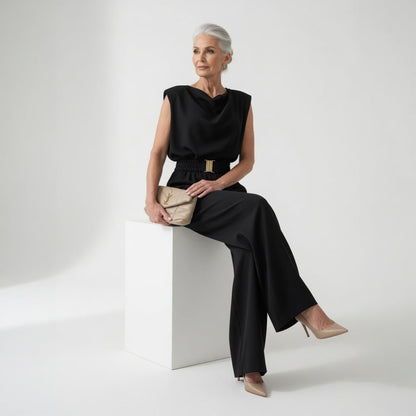 Thaïsie™ — Jumpsuit med firevejsstretch og flydende elegance