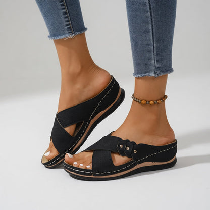 Raphaëlle™ — Elegante sandaler med krydsede remme og naturlig komfort
