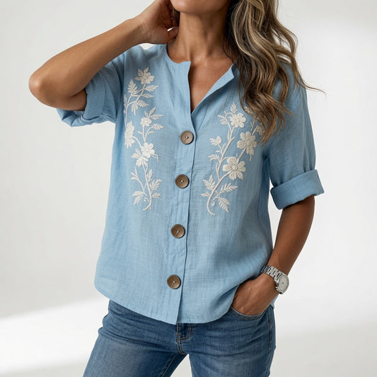 Loréssine™ — Elegant blomstret bluse til hverdagen