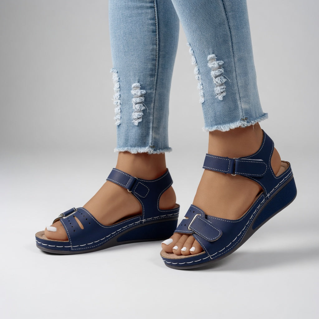 Clothilde™ — Kilesandal med velcro til naturlig hverdagskomfort