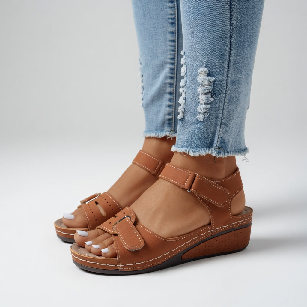 Clothilde™ — Kilesandal med velcro til naturlig hverdagskomfort