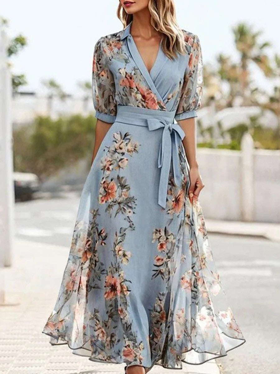 Hannah™ - Sommerlig midikjole med blomster
