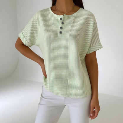 Sorène™ — Stribet hørbluse med naturlig blødhed