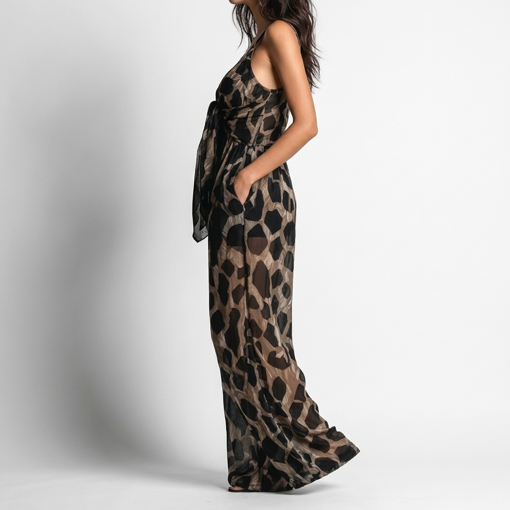 Zarellia™ — Flydende leopardjumpsuit med vild elegance