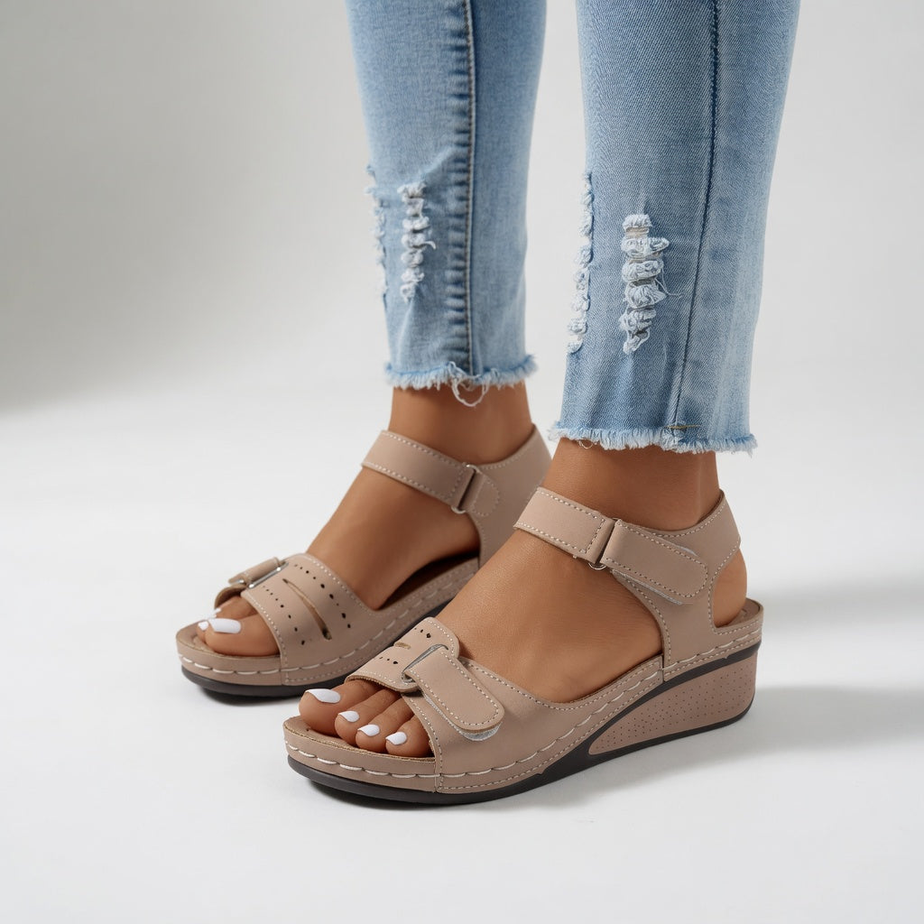 Clothilde™ — Kilesandal med velcro til naturlig hverdagskomfort