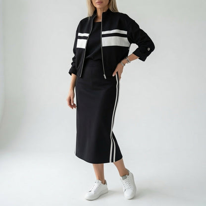 Bérénice™ – Matchende sæt med crop top og midinederdel