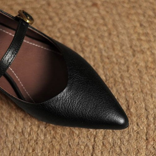 Eloria kitten heels i læder