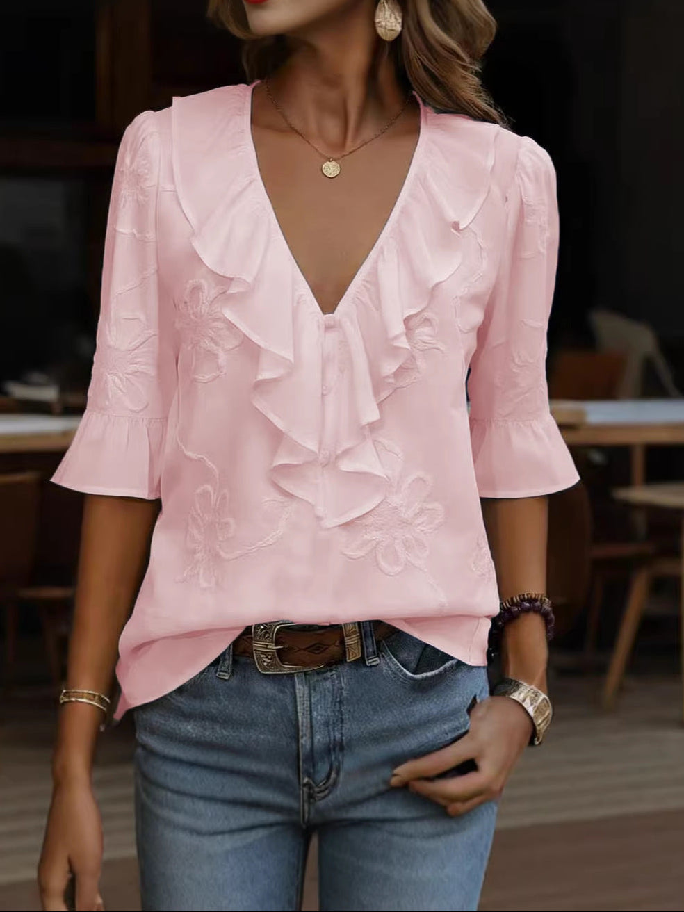 Isaline™ — Elegant flæsebluse med feminin charme