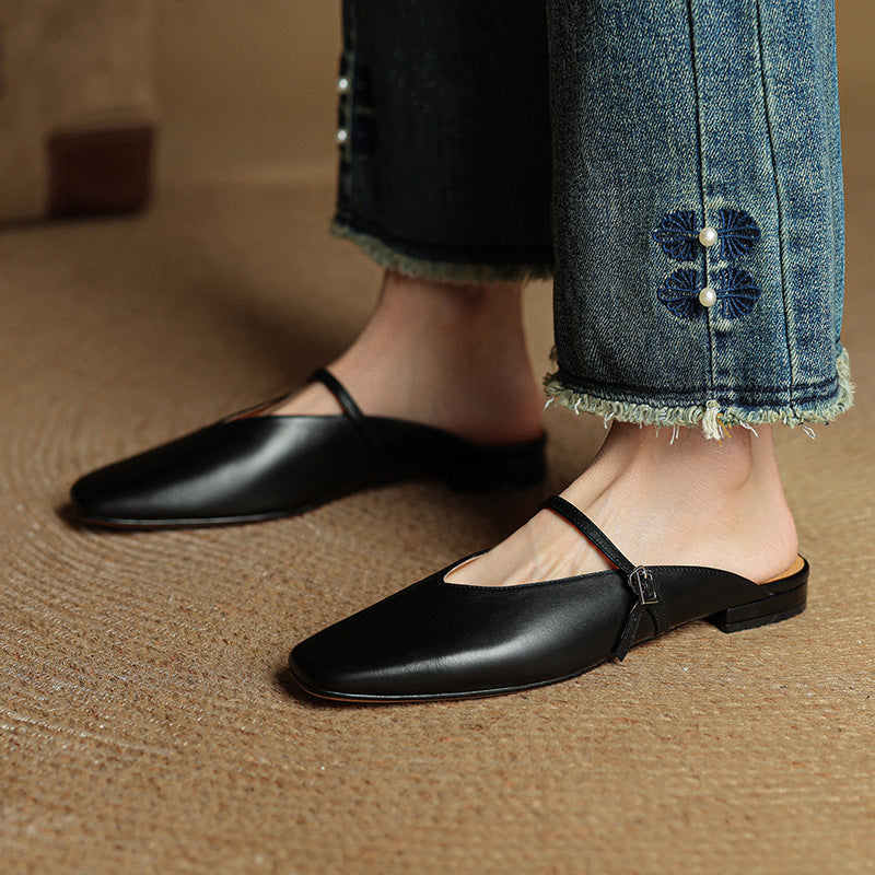 Carol | Mary Jane-mules med firkantet tå