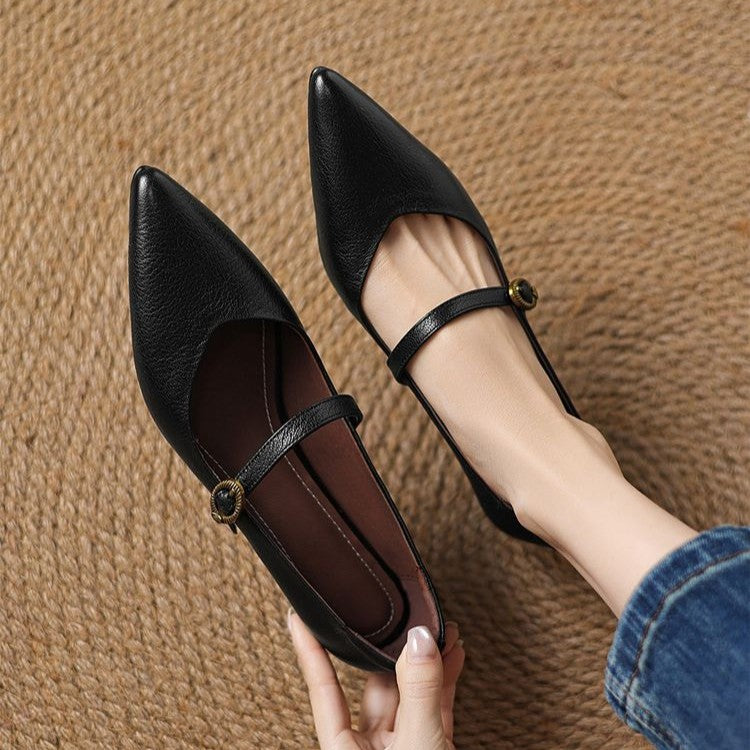 Eloria kitten heels i læder