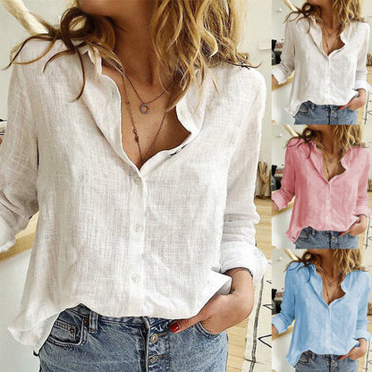 Aurélie™ — Elegant bomuldsbluse i naturlig stil