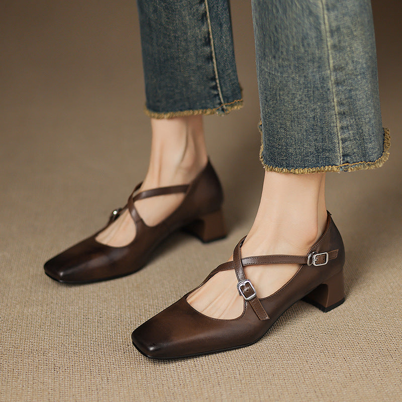 Marvane Kitten Heels i læder