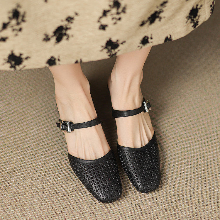 Lou | Perforerede Mules med Rem