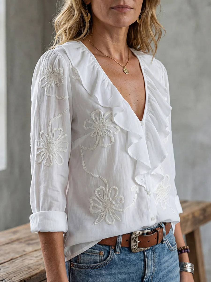 Isaline™ — Elegant flæsebluse med feminin charme