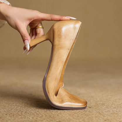 Elviera pumps i læder
