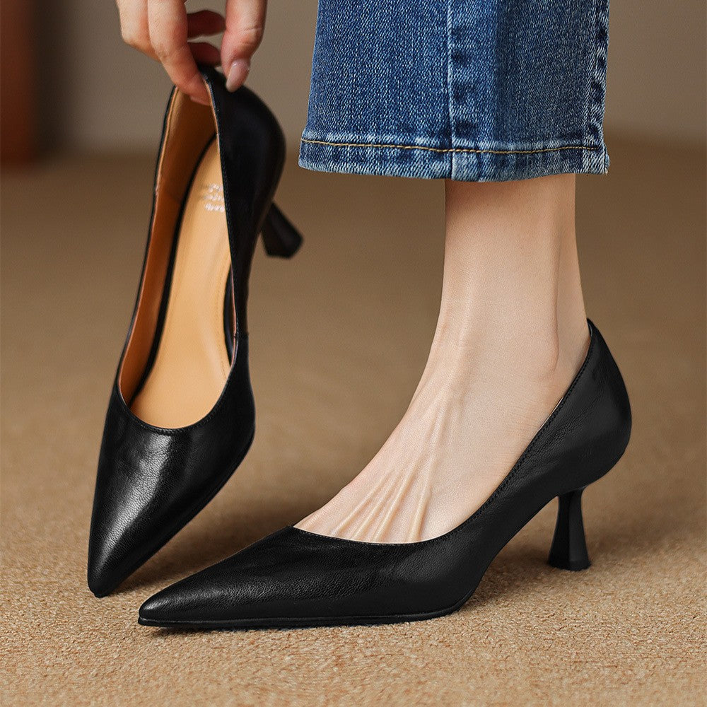 Cymara pumps i læder