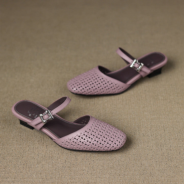 Lou | Perforerede Mules med Rem