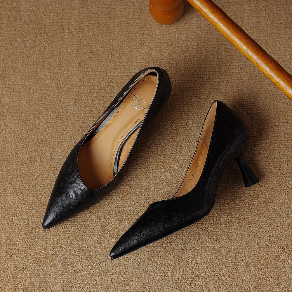 Cymara pumps i læder