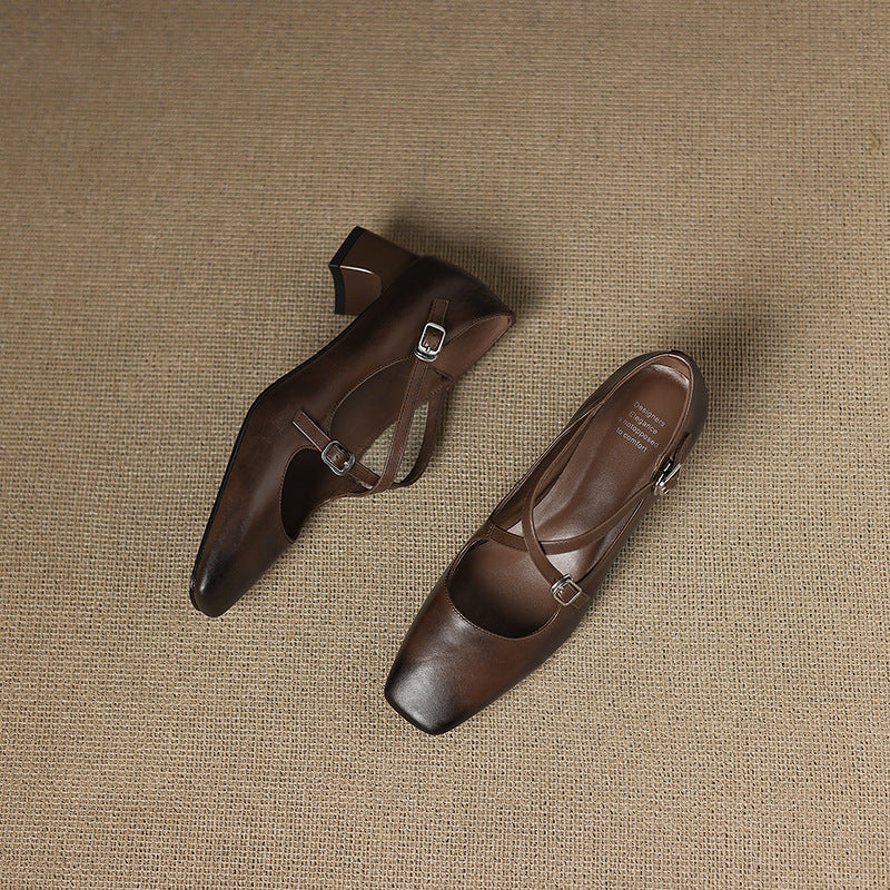 Marvane Kitten Heels i læder
