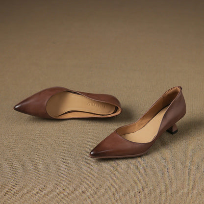Calenne kitten heels i læder
