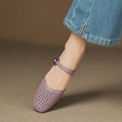 Lou | Perforerede Mules med Rem