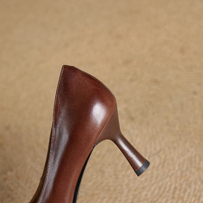 Elviera pumps i læder