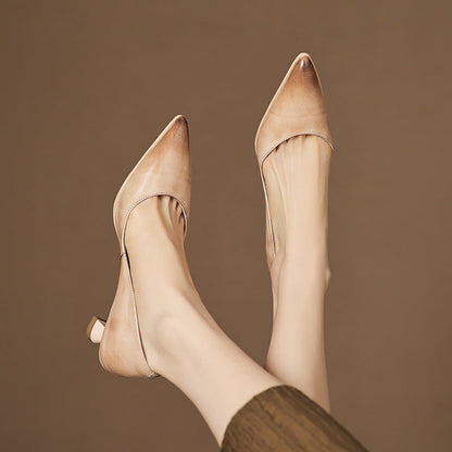 Calenne kitten heels i læder