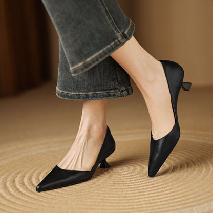 Ceyra Kitten Heels i læder