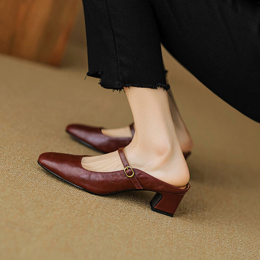 Manuela | Mary Jane-mules med hæl