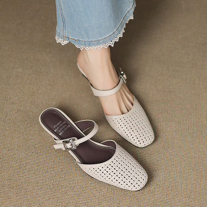 Lou | Perforerede Mules med Rem