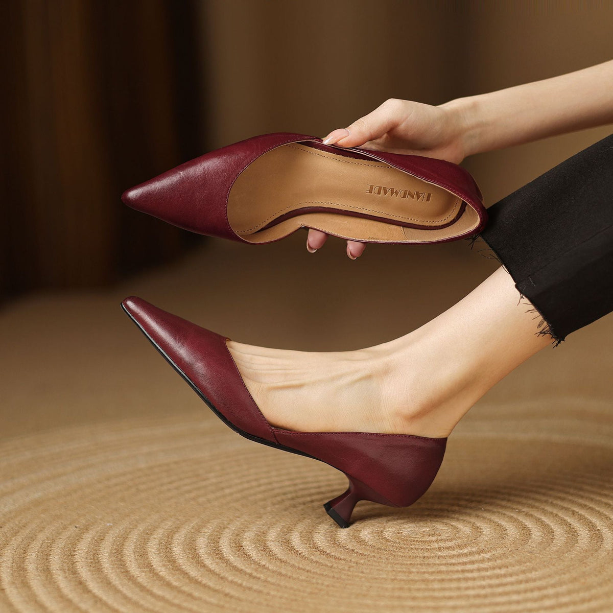 Ceyra Kitten Heels i læder