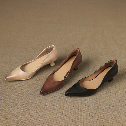Calenne kitten heels i læder