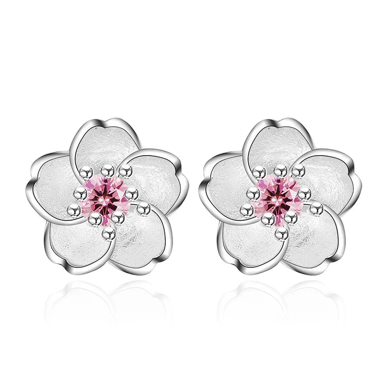 Ørestikker med blomst og zirkonia