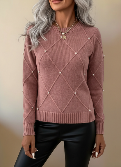 Marguerite™ – Elegant striktrøje med fine perler
