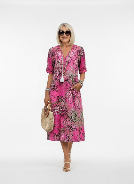 Florentine™ — Elegant flydende midikjole med blomster