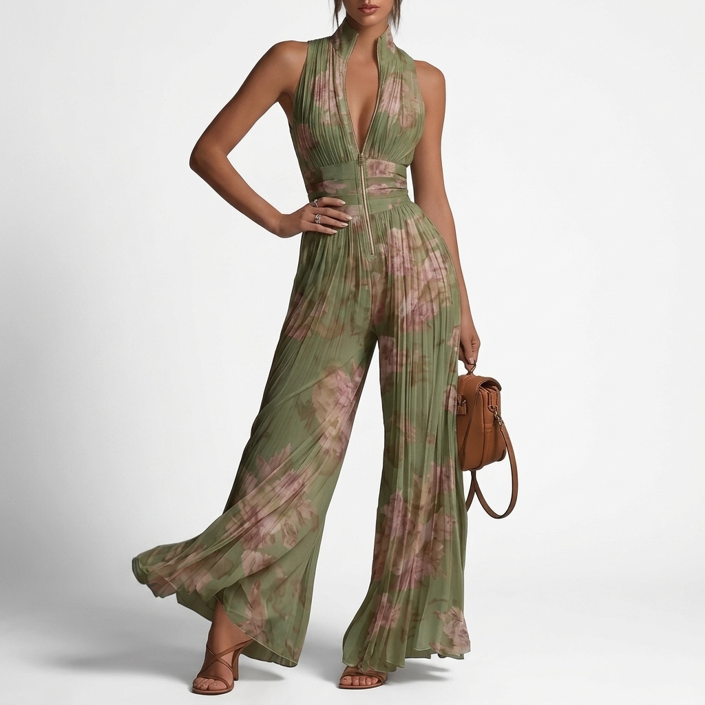 Zéphyria™ — Flydende jumpsuit med blomsterprint og sommerelegance
