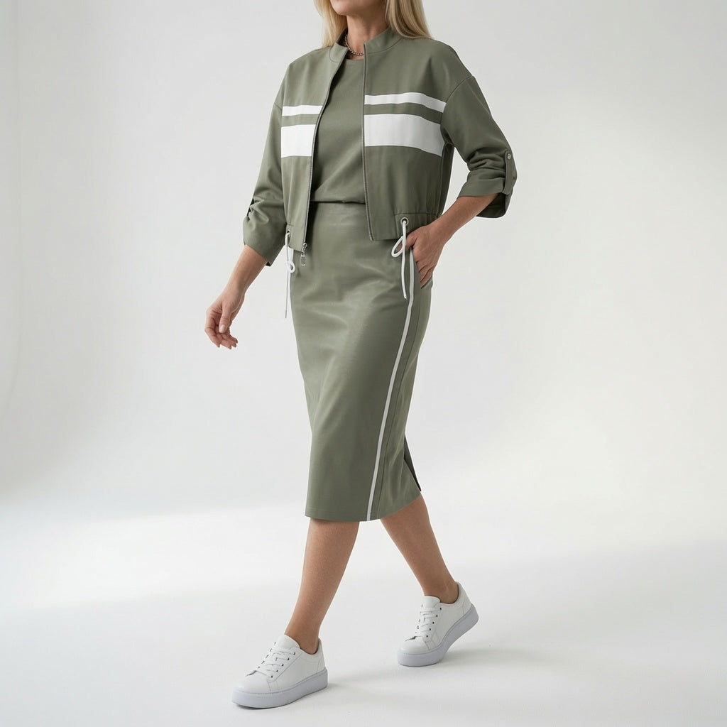 Bérénice™ – Matchende sæt med crop top og midinederdel