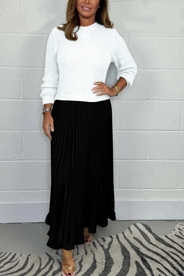 Claudine™ – Den plisserede sweaterkjole med elegance og komfort