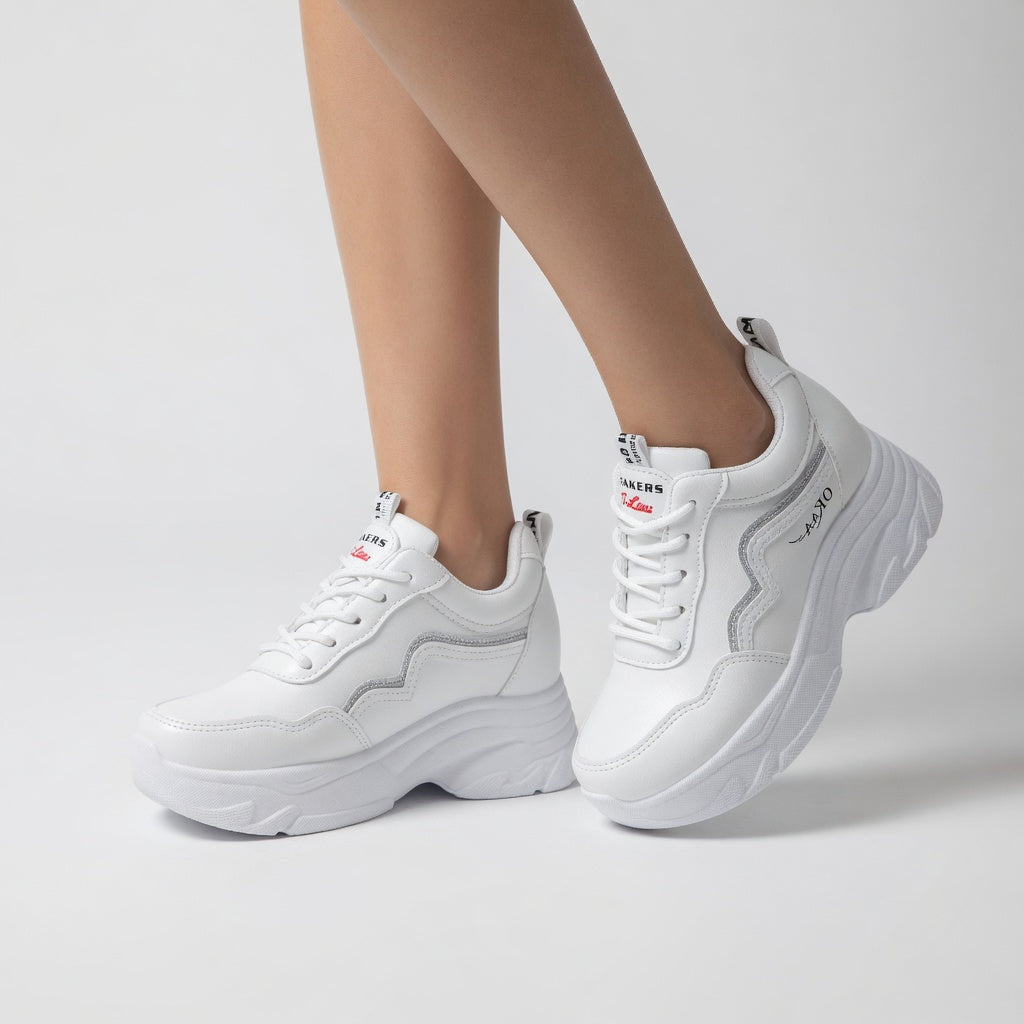 Blanchette™ — Hvid chunky sneaker i feminin urban stil