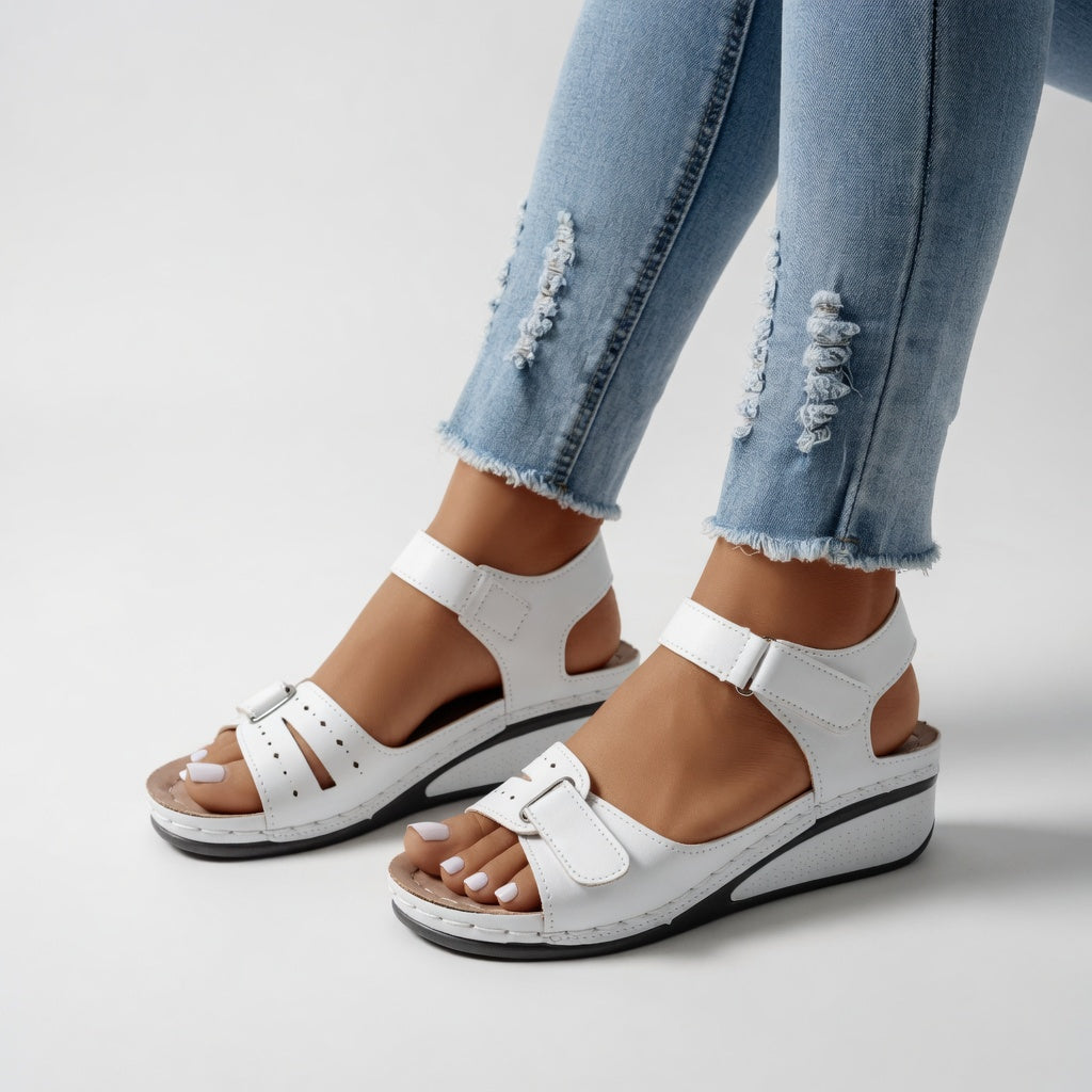 Clothilde™ — Kilesandal med velcro til naturlig hverdagskomfort