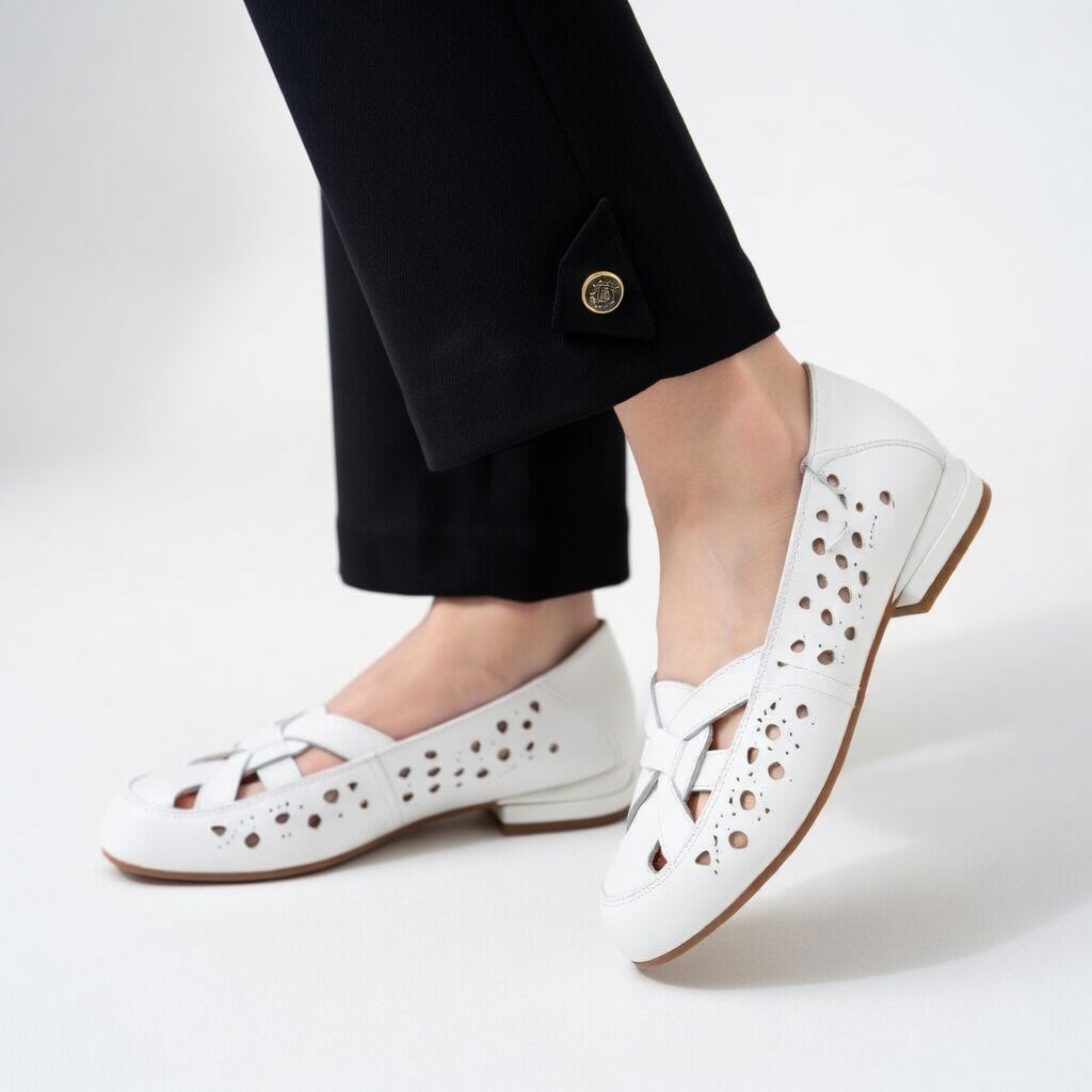 Élodiane™ — Elegante, ergonomiske ballerinaer med hulmønster og høj komfort