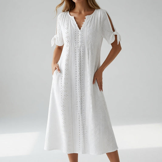 Lorélia™ — Broderet boheme-kjole med sommerlig elegance