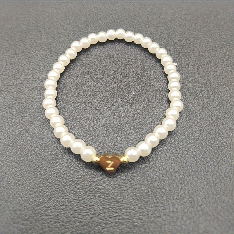 Elegant Armbånd med Initial i Hjerte (A–Z)