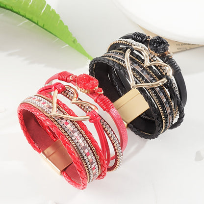 Boho-armbånd i Læder med Flere Lag