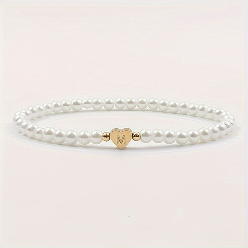 Elegant Armbånd med Initial i Hjerte (A–Z)
